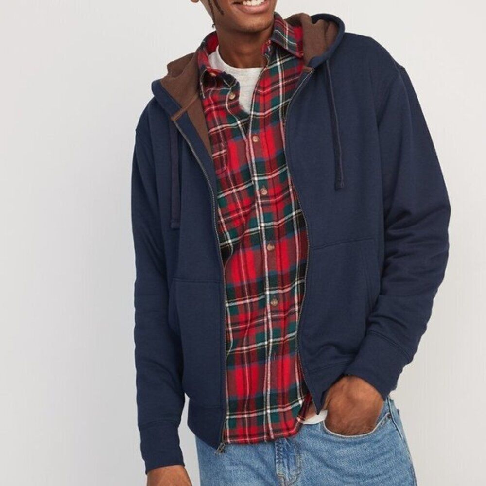 Old Navy Men's‎ Oversized Thermal-Lined Zip Hoodie Soft Washed Fleece Jacket